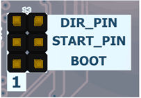 El cambio de la lógica de operación de las señales de entrada se lleva a cabo utilizando los puentes START_PIN y DIR_PIN en PCB del controlador debajo de la caja. 