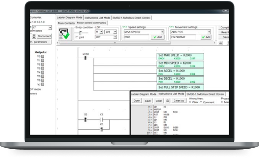 Software for programmable stepper motor controller