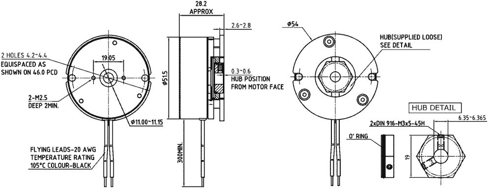 Dimensiones BRAKE-BWA-1,5-6,35 – freno de motor